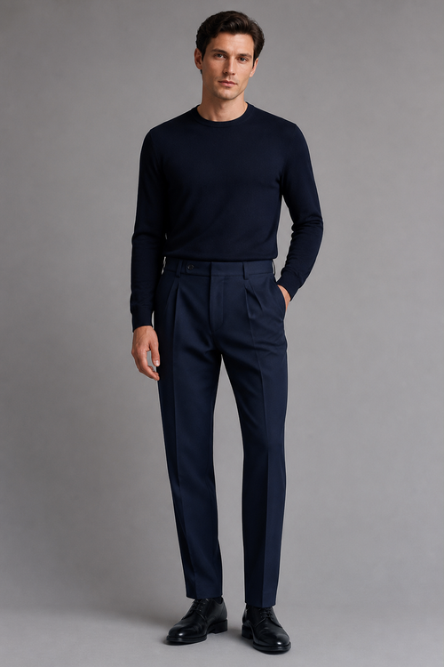 Pantalon Wearse bleu marine porté, vue avant